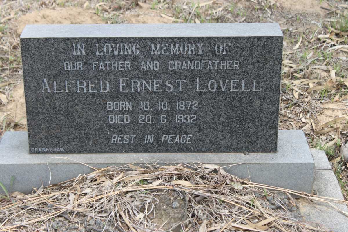 LOVELL Alfred Ernest 1872-1932