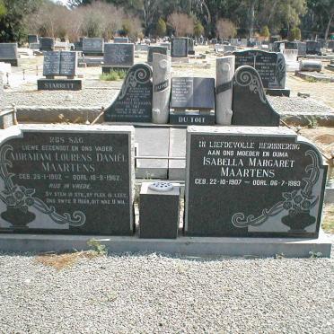 MAARTENS Abraham Lourens Daniël 1902-1962 &amp; Isabella Margaret 1907-1983