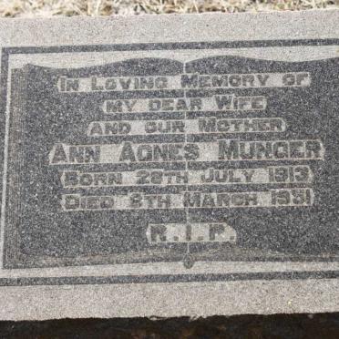 MUNGER Ann Agnes 1913-1951