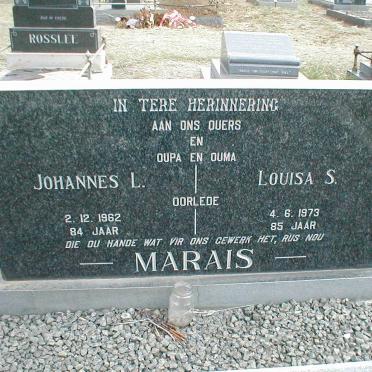MARAIS Johannes L.  -1962 &amp; Louisa S. -1973