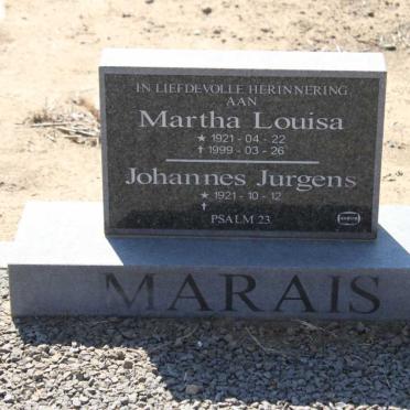 MARAIS Johannes Jurgens 1921- Martha Louisa 1921-1999