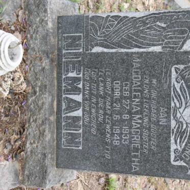 NIEMANN Magdalena Magrietha 1933-1948