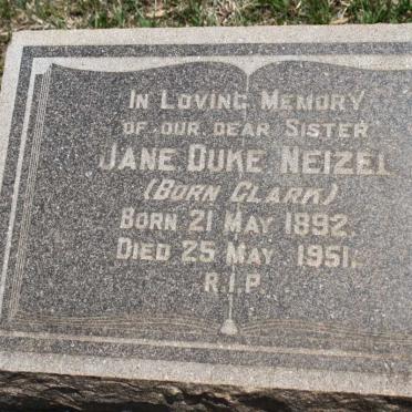 NEIZEL Jane Duke nee CLARK 1892-1951