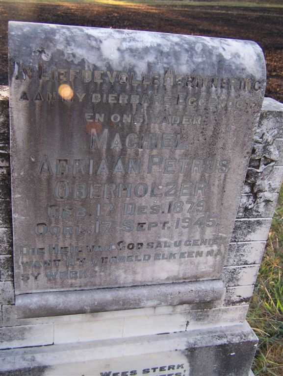 OBERHOLZER Machel Adriaan Petrus 1879-1945