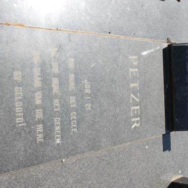 PETZER Peter William 1911-1989 &amp; Johanna Catherina 1919-1989