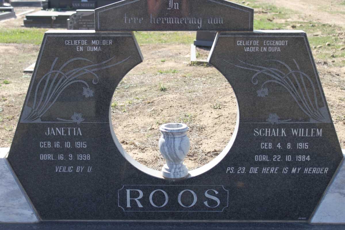ROOS Schalk Willem 1915-1984 &amp; Janetta 1915-1998