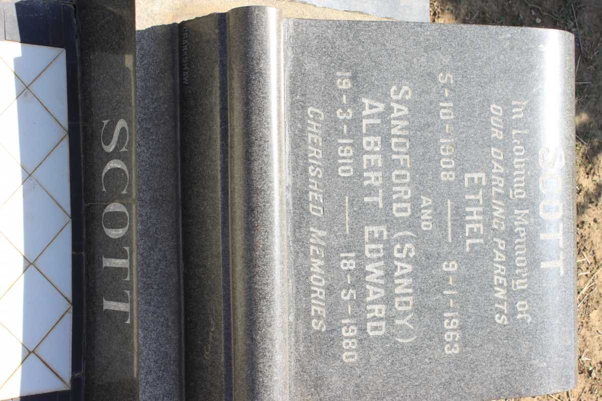 SCOTT Sanford Albert Edward 1910-1980 &amp; Ethel 1908-1963