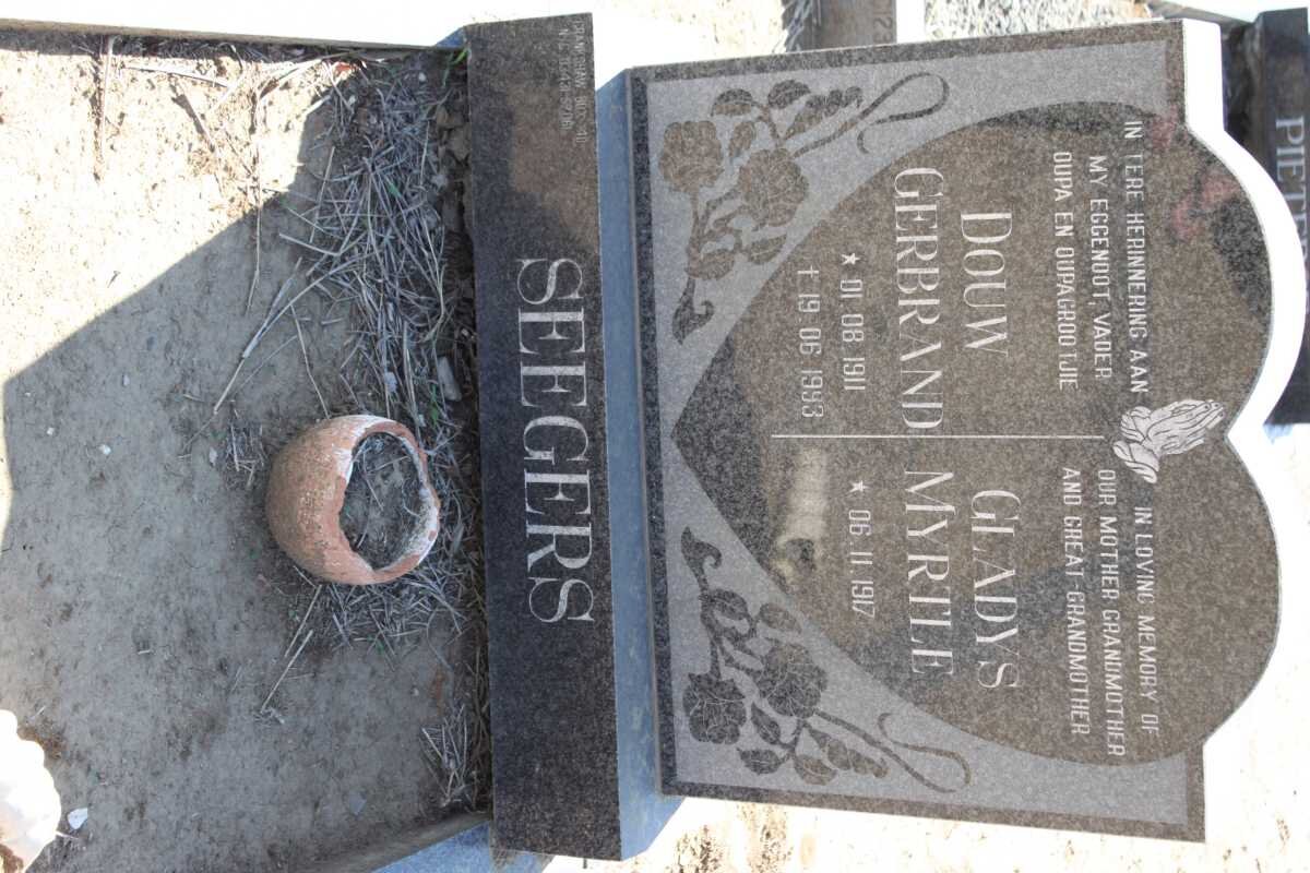 SEEGERS Douw Gerbrand 1911-1993 &amp; Gladys Myrtle 1917-