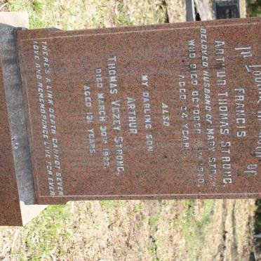 STRONG Francis Arthur Thomas -1910 :: STRONG Arthur Thomas Vezey -1922