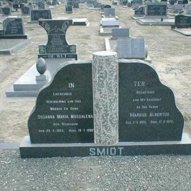 SMIDT Markus Albertus 1925-1970 &amp; Susanna Maria Magdalena ROUSSOW 1925-1982