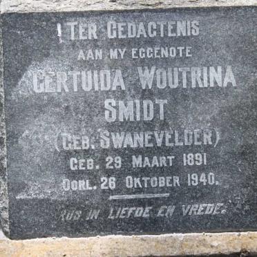 SMIDT Gertuida Woutrina nee SWANEVELDER 1891-1940