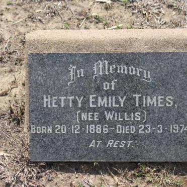 TIMES Hetty Emily nee WILLIS 1886-1974
