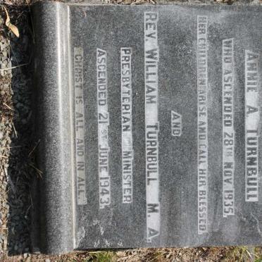 TURNBULL William M.A. -1943 &amp; Annie A. -1935