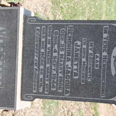 VORSTER Janetta Hendrina Jacoba 1906-1944