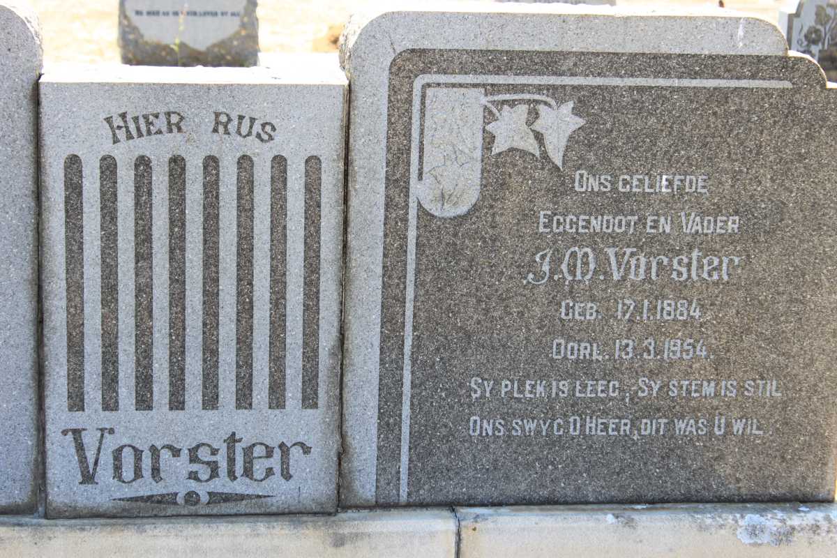 VORSTER J.M.. 1884-1954 &amp; J.M.S. 1889-1964