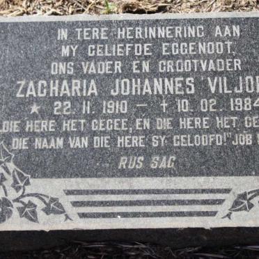 VILJOEN Zacharia Johannes 1910-1984