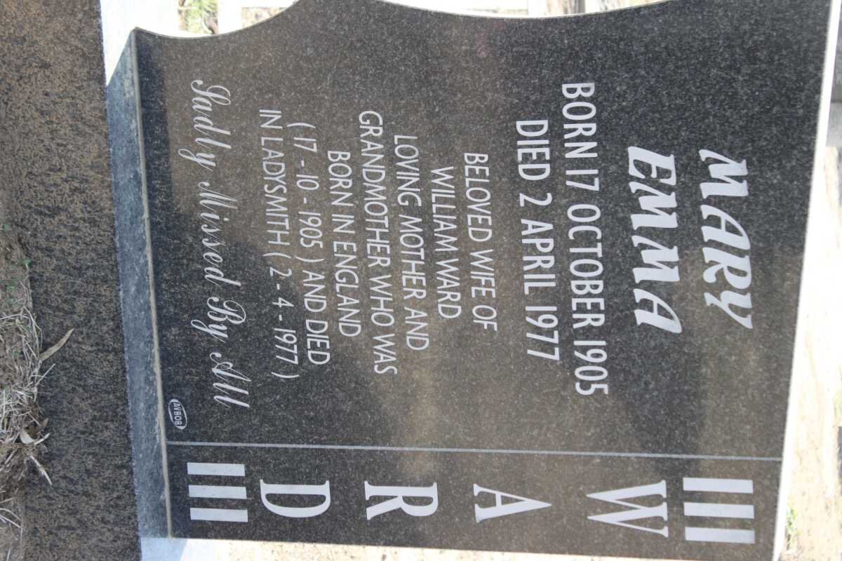 WARD Mary Emma 1905-1977