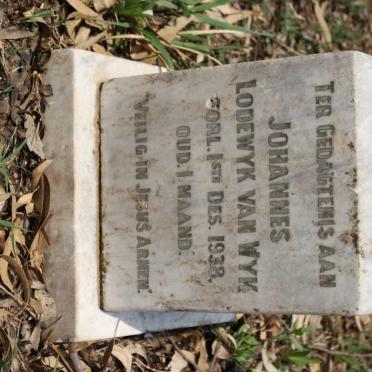 WYK Johannes Lodewyk, van -1938