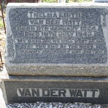 WATT Thelma Edith, van der 1924-1943