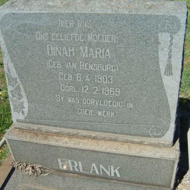 ERLANK Dinah Maria nee VAN RENSBURG 1903-1969