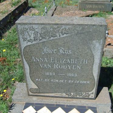 ROOYEN Anna Elizabeth, van 1883-1963