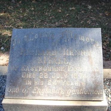 MYALL Richard Henry -1874