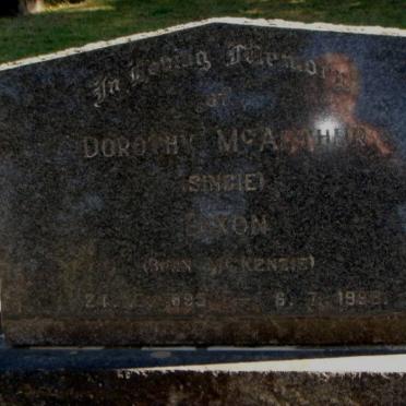 DIXON Dorothy McArthur nee McKENZIE 1895-1988