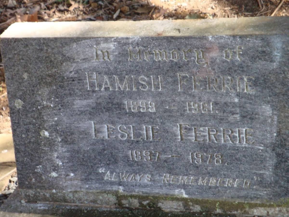 FERRIE Hamish 1899-1981 &amp; Leslie 1897-1978