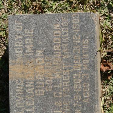 BURDON Alexander Imrie 1903-1903