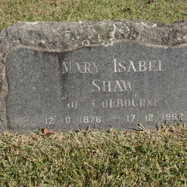 SHAW Mary Isabel 1876-1962