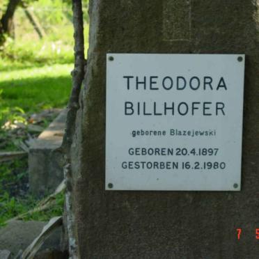 BILLHOFER Theodora nee BLAZEJEWSKI 1897-1980