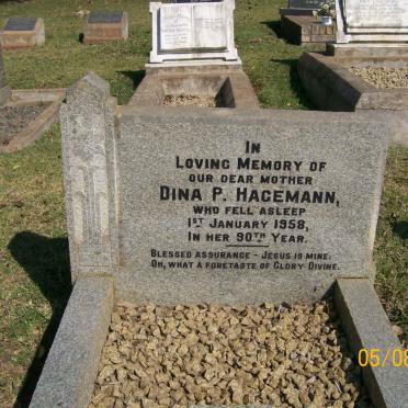 HAGEMANN Dina P. -1958