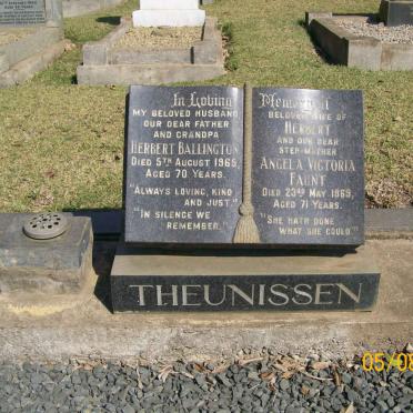 THEUNISSEN Herbert Ballington -1965 &amp; Angela Victoria Faunt -1969