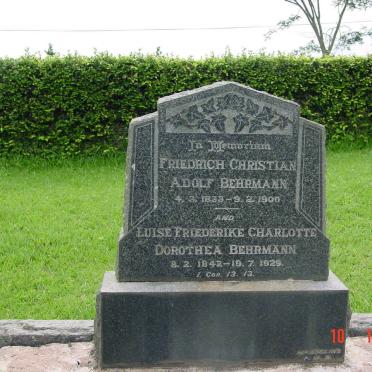 BEHRMANN Friedrich Christian Adolf 1833-1900 &amp; Luise Friederike Charlotte Dorothea 1842-1929