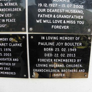 BOULTER Pauline Joy 1949-2013