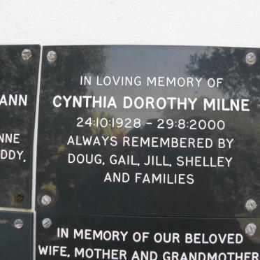 MILNE Cynthia Dorothy 1928-2000