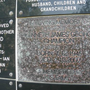 CHAMPION Kenneth James 1945-2000