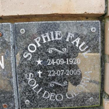 FAUL Sophie 1920-2005