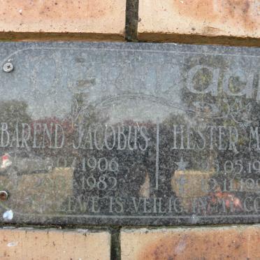 VERMAAK Barend Jacobus 1906-1982 &amp; Hester Maria 1915-1998