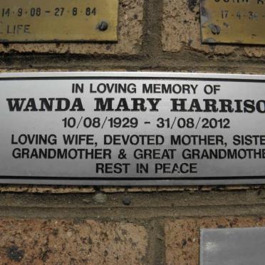 HARRISON Wanda Mary 1929-2012