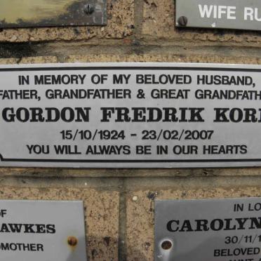 KORB Gordon Fredrik 1924-2007