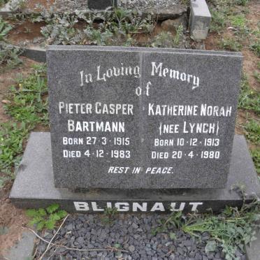 BLIGNAUT Pieter Casper Bartmann 1915-1983 &amp; Katherine Norah LYNCH 1913-1980