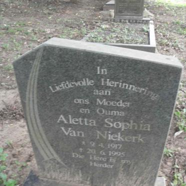 NIEKERK Aletta Sophia, van 1917-1995