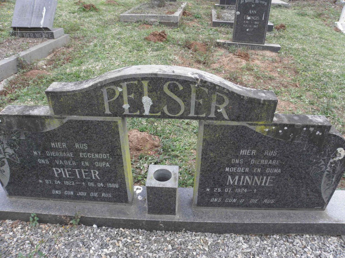 PELSER Pieter 1923-1986 &amp; Minnie 1924-