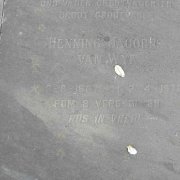 WYK Henning Jacobus, van 1907-1975 &amp; Johanna Maria Elizabeth van der MERWE 1909-1975