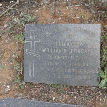 WILLIAMS-FOXCROFT Stanley Garth 1914-2006 &amp; Ellizaveta FLETCHER nee DE KANDYBA 1912-1989
