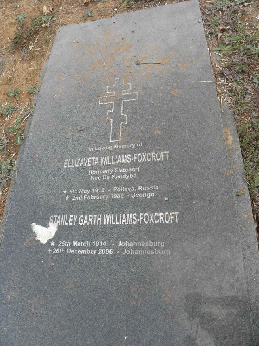 WILLIAMS-FOXCROFT Stanley Garth 1914-2006 &amp; Ellizaveta FLETCHER nee DE KANDYBA 1912-1989