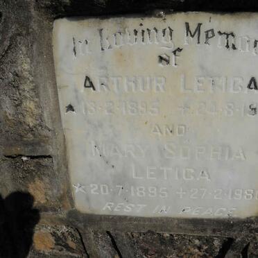LETIGA Arthur 1895-1978 &amp; Mary Sophia 1895-1980