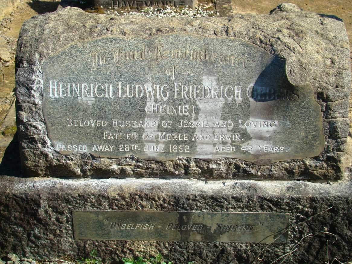 GEBERS Heinrich Ludwig Friedrich -1952