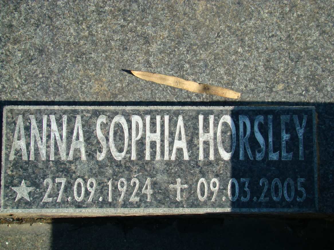 HORSLEY Anna Sophia 1924-2005